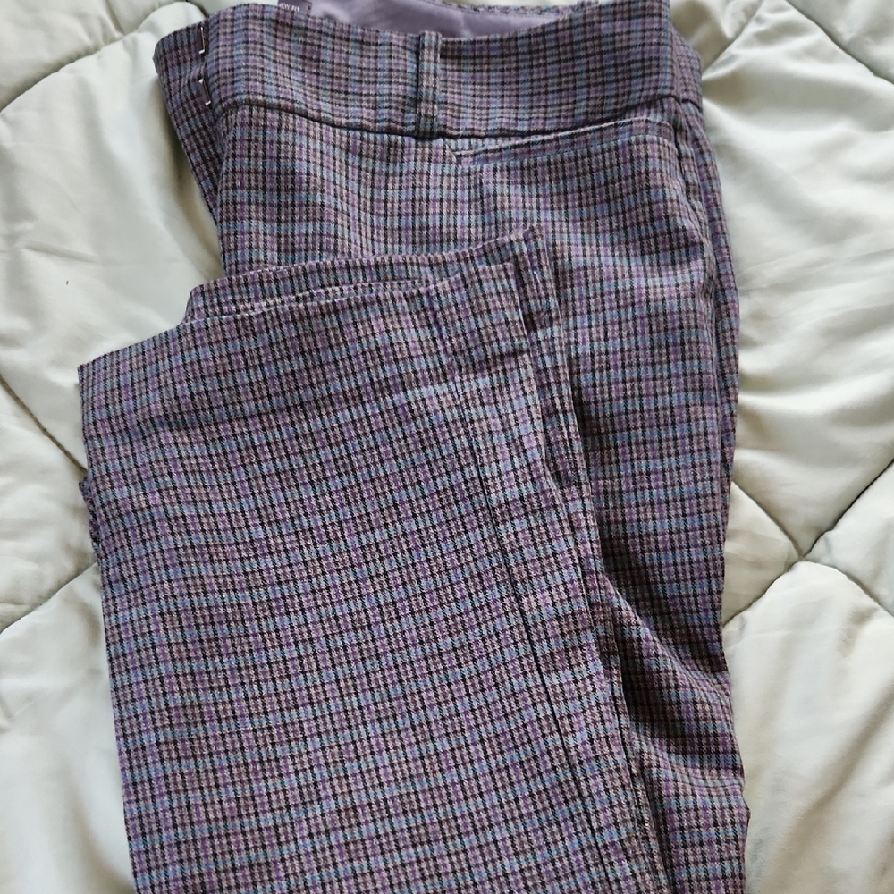 The Limited Purple/Gray Dress Pants with Subtle Plaid Design
